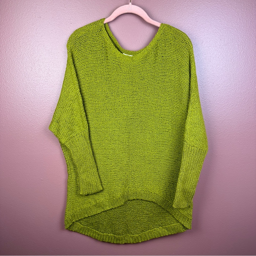 NWT Eileen Fisher Bateau Neck Box Top in Peridot Green Size Medium